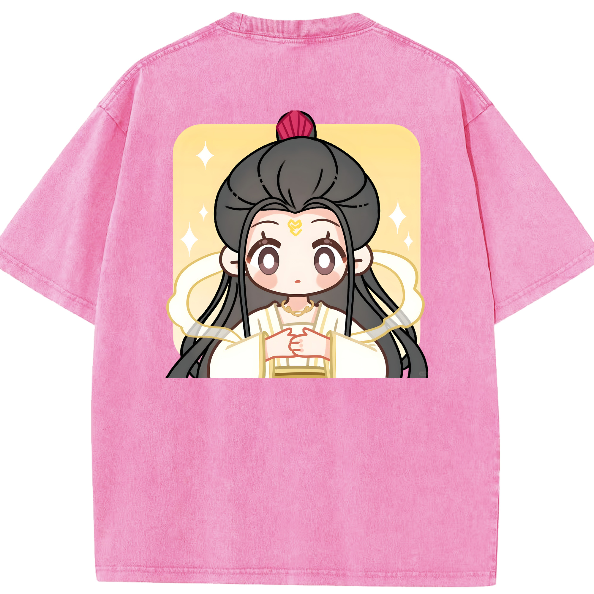 （画像用） Ne Zha 2 ナタ 魔童の大暴れ 綿100% ヴィンテージ風 半袖Tシャツ（背面プリント）
